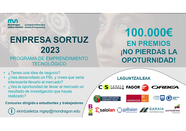 Foto El concurso organizado por Mondragon Unibertsitatea reparte
100.000 euros en becas para poner en marcha proyectos tecnológicos sostenibles.